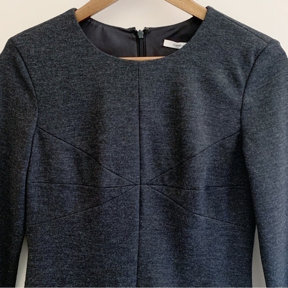 Diane Von Furstenberg Clean Lee Wool Sheath Dress 4 Grey Long Sleeve - Picture 3 of 8